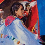 Tim Deibler, Fancy Shawl Dancer, oil, 9 x 12.