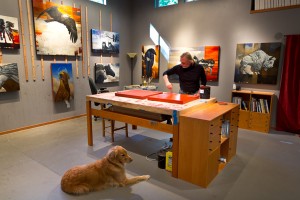 Craig Kosak at his art studio on Whidbey Island, WA