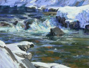 American River Run Off, pastel, 11 x 14.