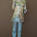 Kim Brown, Counting to Ten, terra cotta clay, 17 x 5 x 5.