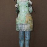 Kim Brown, Crossing a Line, terra cotta clay, 17 x 5 x 5.