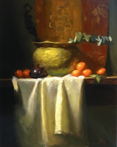 Kelli Folsom, Clementines and Eucalyptus, oil, 20 x 16.