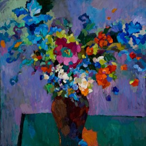 Larisa Aukon, Until the Night is Over, oil, 30 x 30.