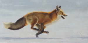 Greg Wilson, Run Bunny Run, oil, 8 x 16.
