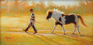 Cecile Morgan, End of the Day, oil, 12 x 24.