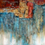 V. Noe, Western Light, mixed media, 48 x 48.