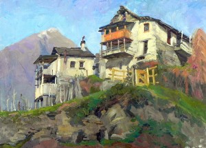 Anastasia Dukhanina, Village Varchignoli, oil, 20 x 28.