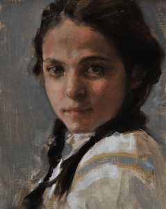 Johanna Harmon, Braids, oil, 10 x 8.