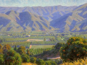 Charles Muench, Ojai Valley, oil, 9 x 12.
