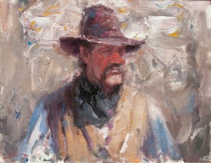 Dan Beck, Cowboy, oil, 14 x 18.