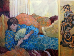 Connie Dillman, Influences, acrylic, 36 x 48.