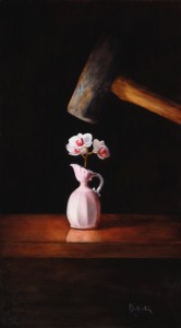 Kathie Disner, Ewer in Trouble, oil, 18 x 12.