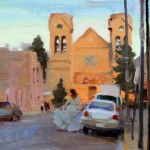 Kim English, A Dance Through Santa Fe, oil, 8 x 12.