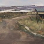Farm Near Hilltop, oil on panel, 12 x 28.
