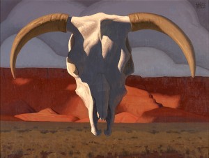 Logan Maxwell Hagege, Floating Skull at Vermilion Cliffs, oil, 30 x 40.