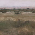 Hayfield North of Chester, oil on panel, 12 x 28.