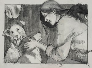 Donna Howell-Sickles, You Are So Sweet, charcoal, 22 x 30.