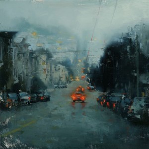 Hsin-Yao Tseng | Russian Hill in Blue, oil, 12 x 12.