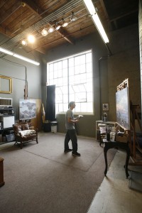 Jesse Powell at his art studio in Monterey, CA