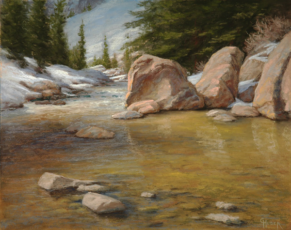 Gary Huber, May Snow and Megaliths, pastel, 16 x 20.