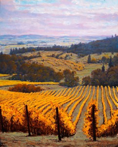 Michael Orwick, Youngberg Vineyard, oil, 72 x 48.