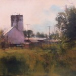Midsummer Greens, oil on panel, 12 x 28.