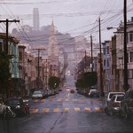 Greg Gandy, Morning Rain in North Beach, oil, 24 x 36.