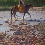 Nathan Solano, Splash on the Rocks, oil, 24 x 30.