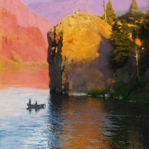 Tom Gilleon, Over the Rainbows, oil, 50 x 50.