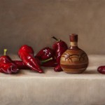Michael DeVore, Red Peppers, oil, 24 x 12.