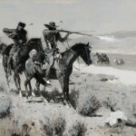 Pack Horse Men Repelling an Attack by Indians by Frederic Remington.