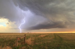 Roger Edwards, Lightning on Cheyenne Ridge, photograph, 8 x 12.