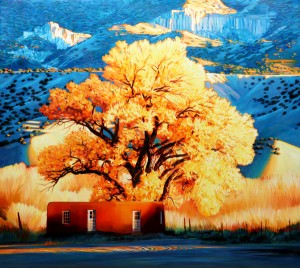 Roger Hayden Johnson, Abiquiu Cottonwood, oil, 36 x 40.