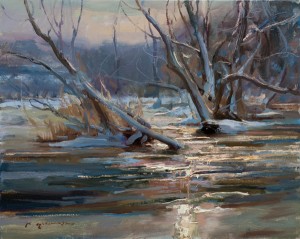 Daniel Gerhartz, Running Through, oil, 16 x 20.