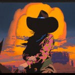 Bill Schenck, Blazing Cowgirls III, oil, 35 x 45.