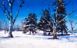 David Shingler, City Park, Denver, Colorado, oil, 30 x 48.