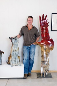 Sculptor Josh Tobey at his art studio in Loveland, CO