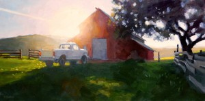 Timothy Horn, Solar Spring, oil, 12 x 24.