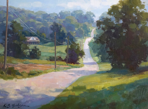 Kathleen Hudson, Winding Road, oil, 12 x 16.    