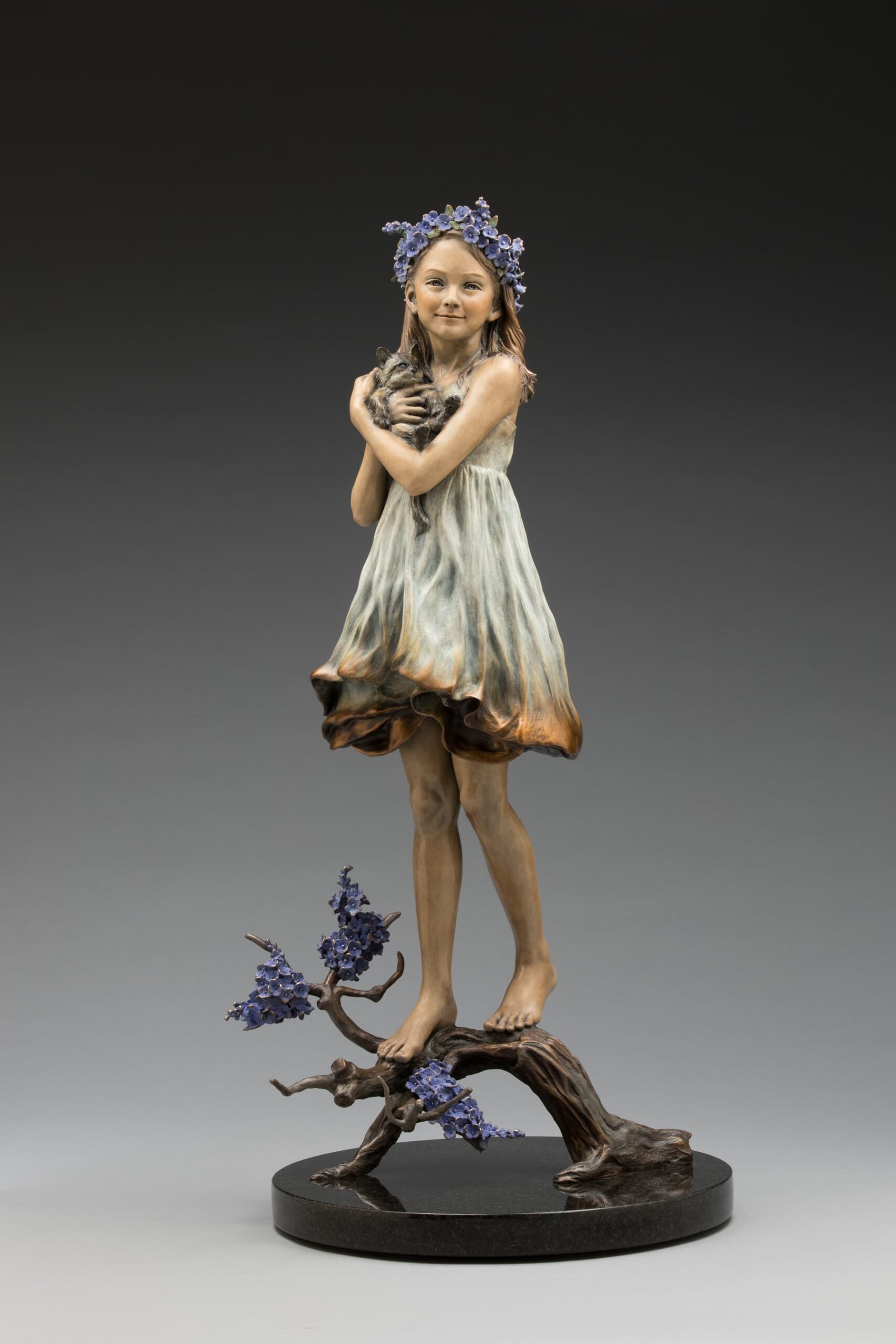 Angela Mia De la Vega, Harmony, bronze, 32 x 12 x 14.