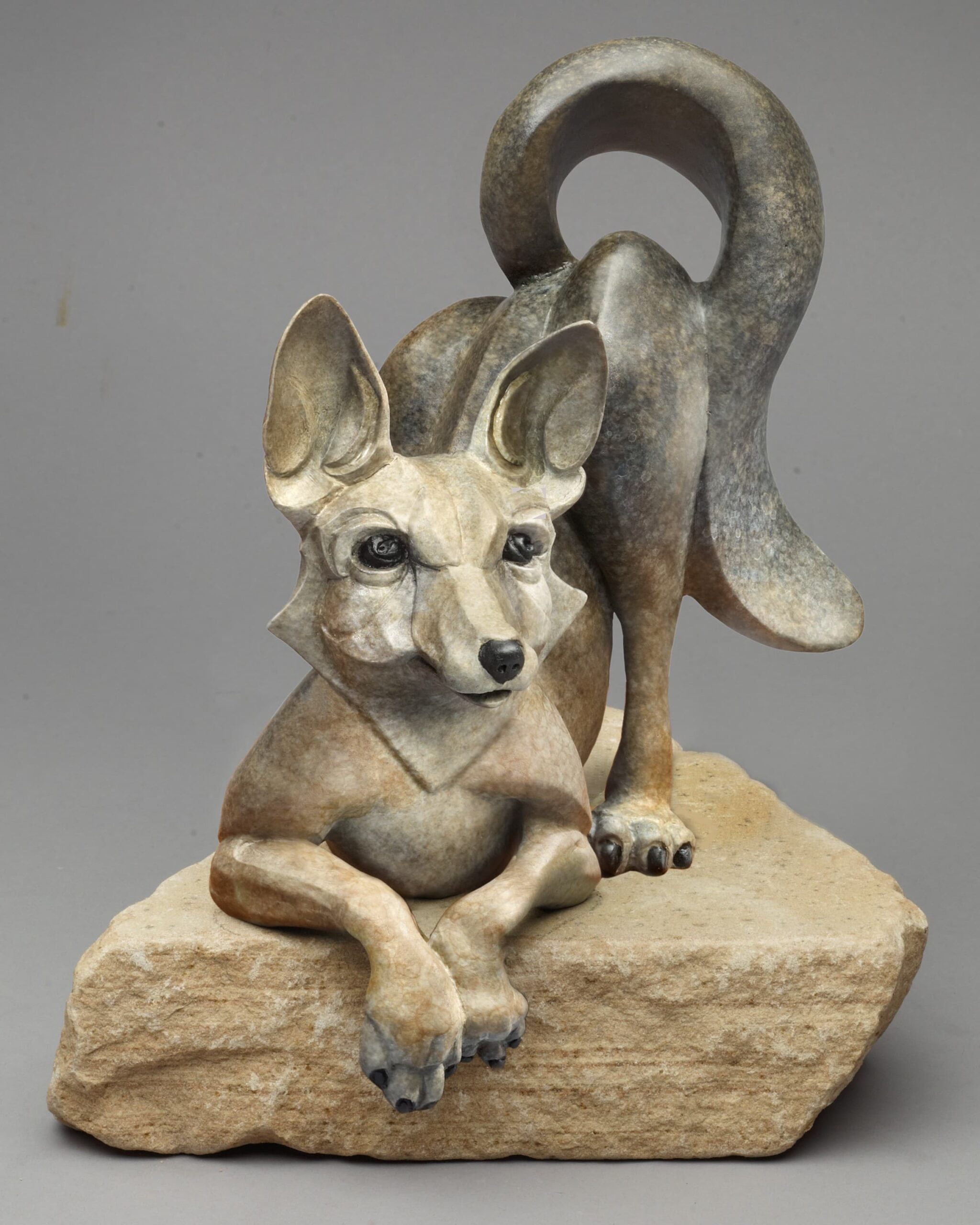 Pokey Park, Petit Renard, bronze, 9 x 7 x 7.